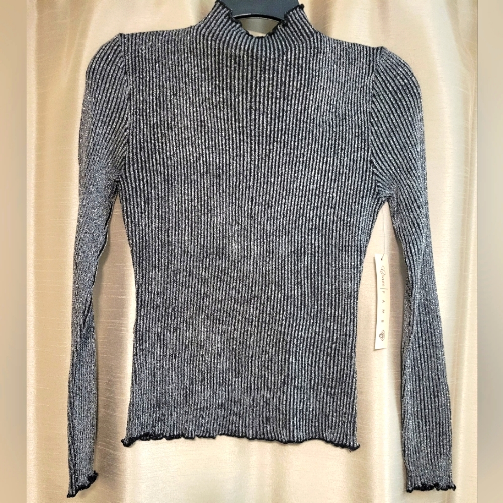 Crave Fame Metallic black/silver sweater